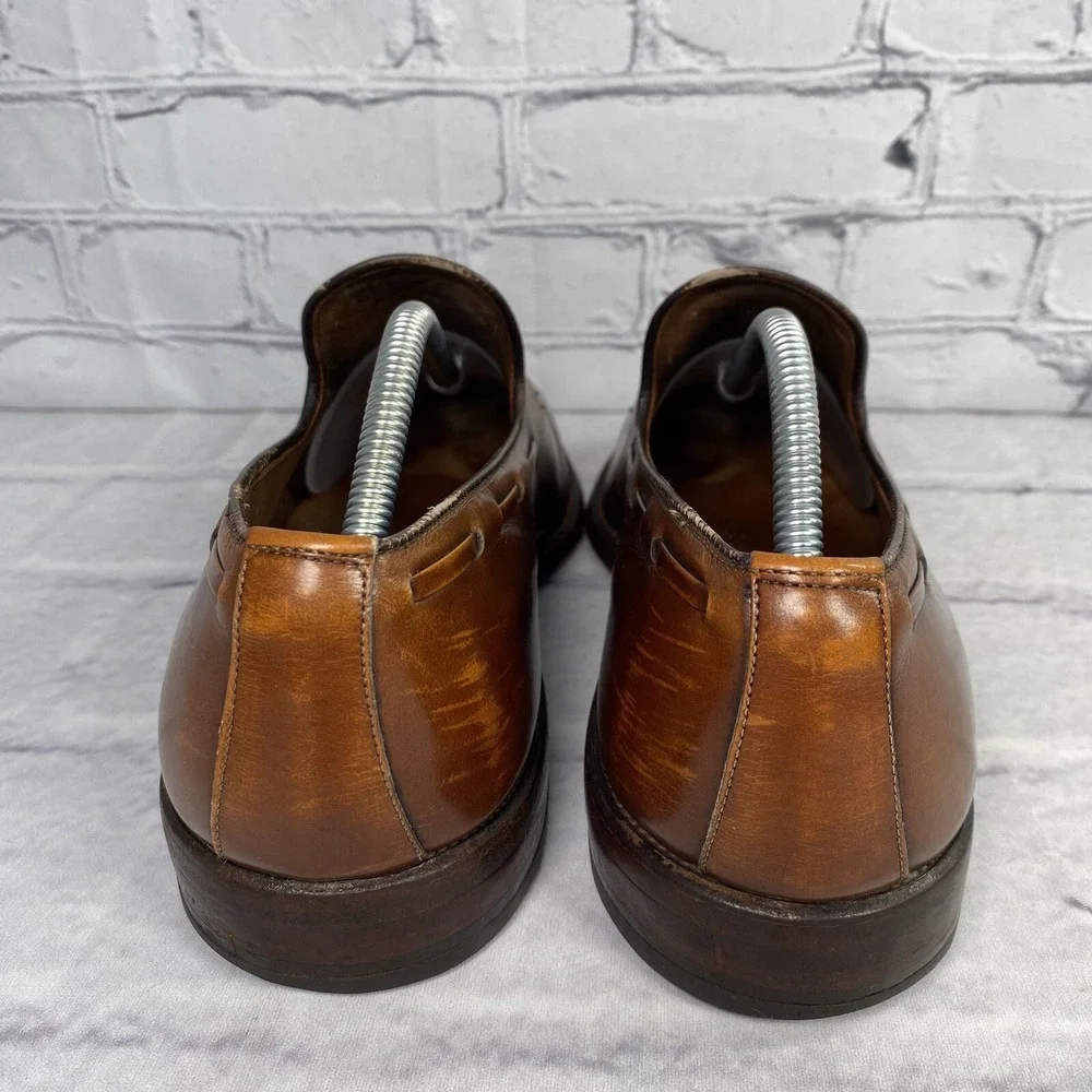 Vintage Allen Edmonds Saratoga Leather Tasseled Loafer Size 10C Light Brown 8753